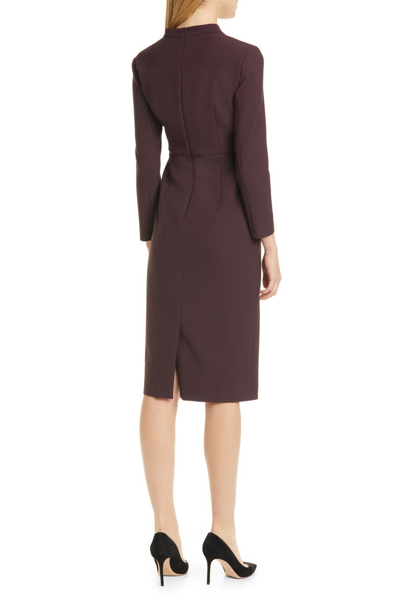 Debara Power Crepe Long Sleeve Dress, Alternate, color, MERLOT
