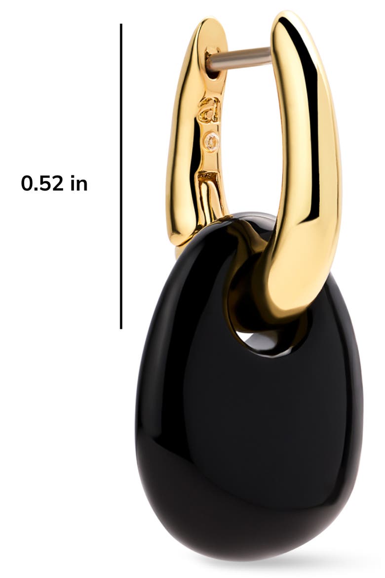 Kayla Clear Drop Hoop Earrings, Alternate, color, GOLD / BLACK