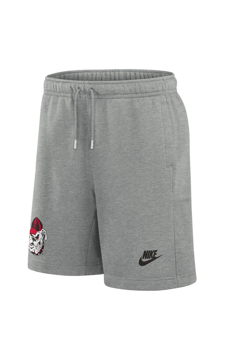 Nike Men's Nike Heather Gray Georgia Bulldogs Legacy Essential Fleece Shorts, Alternate, color, 
