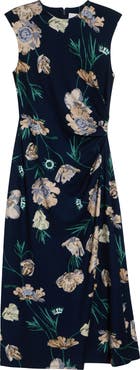Erdem Floral Ponte Midi Dress