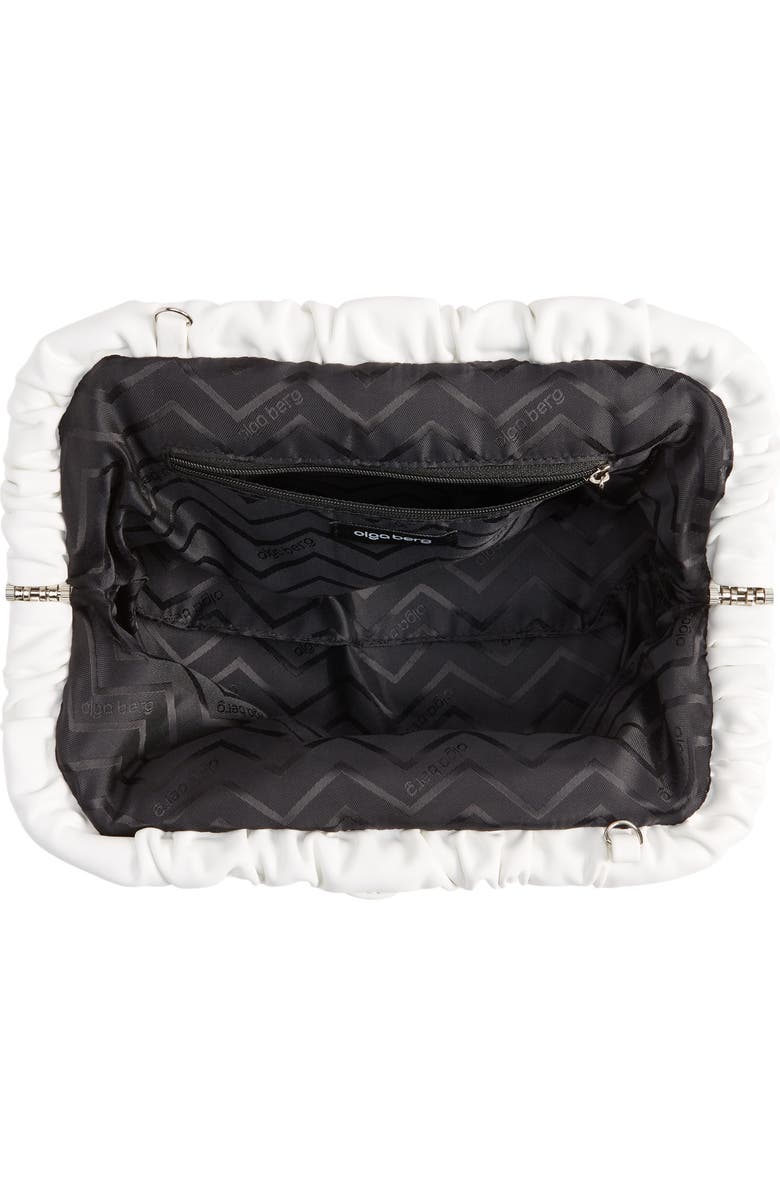 Olga Berg Amalia Pleated Woven Straw Clutch, Alternate, color, White