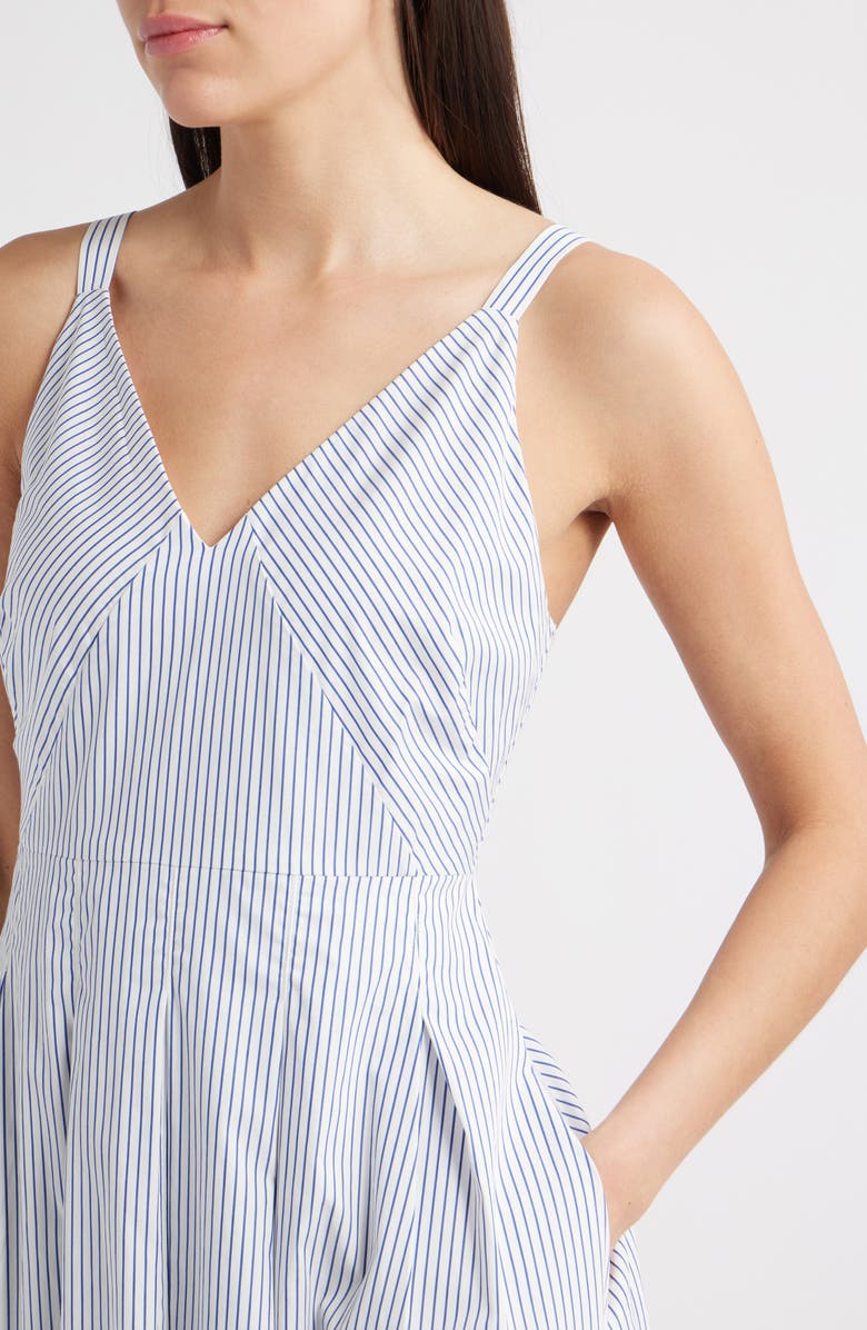 Alex Mill Abby Stripe Cotton Poplin Fit & Flare Dress, Alternate, color, White/ Blue Stripe