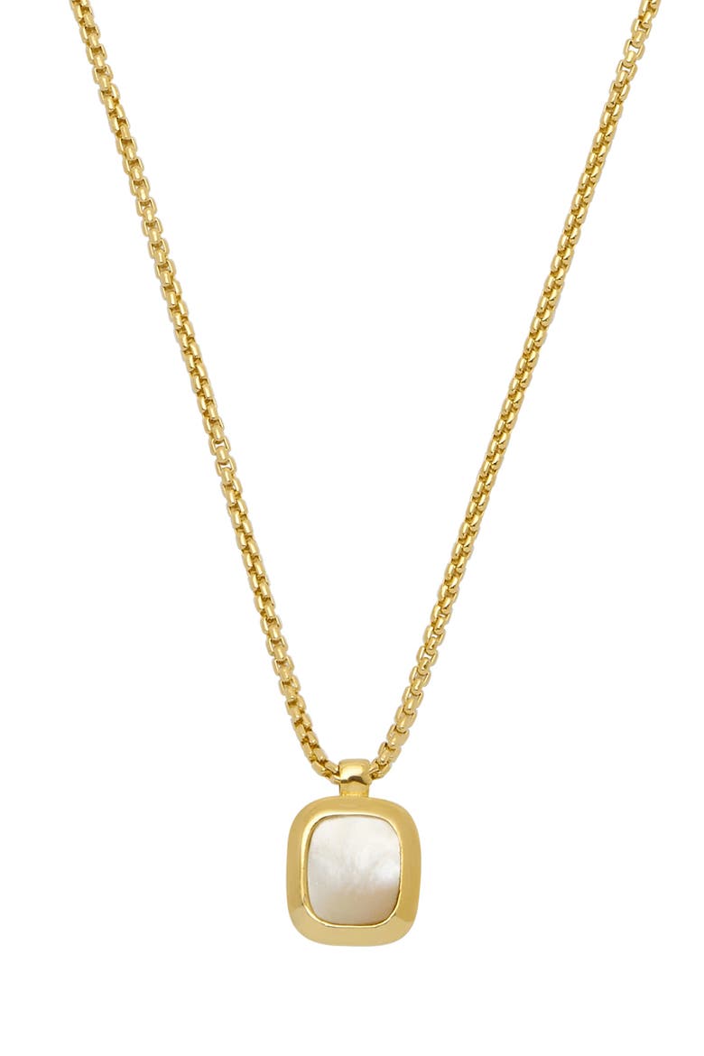 Mother-of-Pearl Tablet Pendant Necklace, Main, color, GOLD