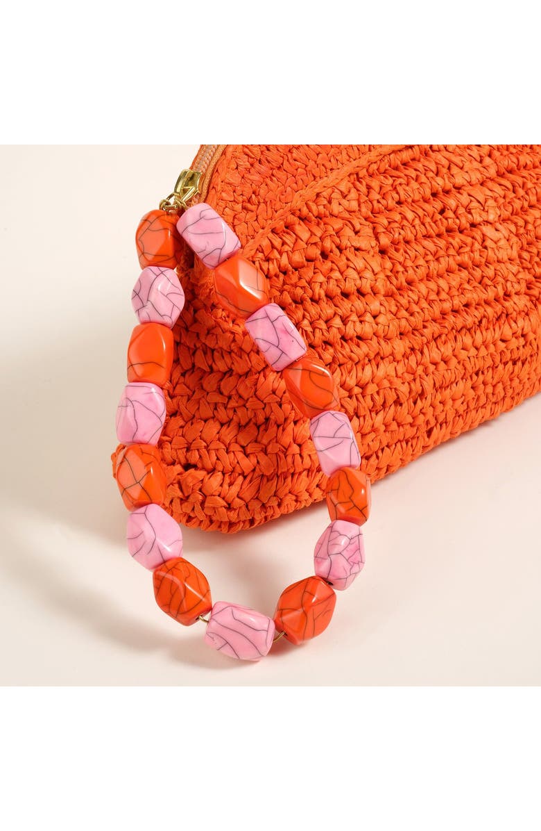 Zsa Zsa Zsu Delhi 100% Raffia Clutch Bag 13 x7 In, Alternate, color, Orange