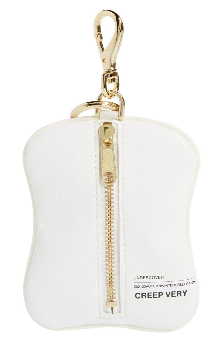 Undercover Teddy Bear Print Leather Pouch, Alternate, color,