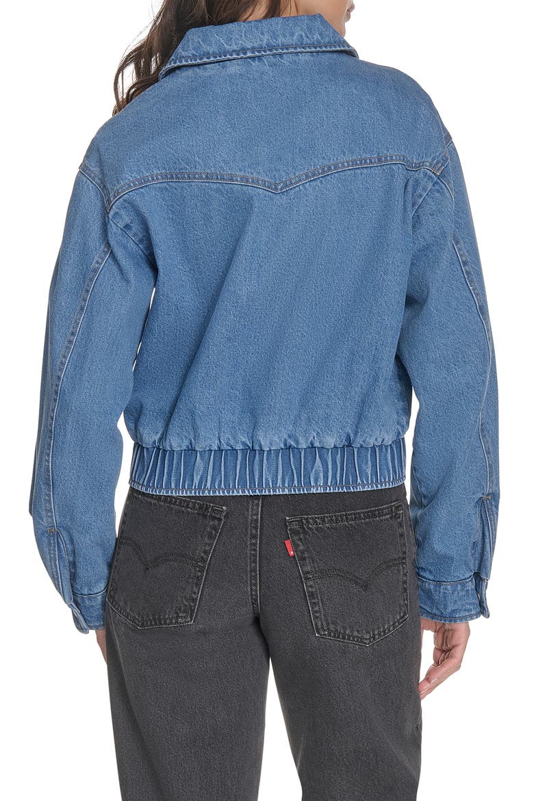 Denim Bomber Jacket, Alternate, color, MEDIUM WASH DENIM