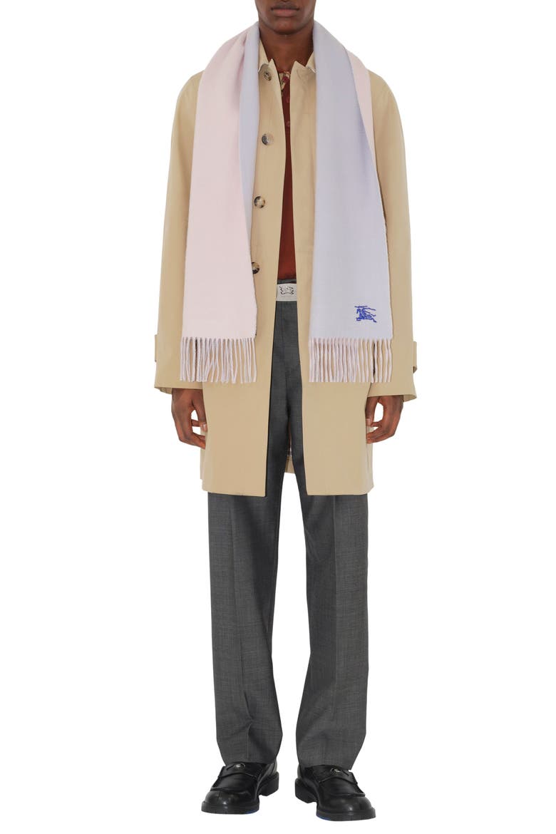 Embroidered EKD Reversible Cashmere Scarf, Alternate, color, MIST BLUE/ SUGAR PINK