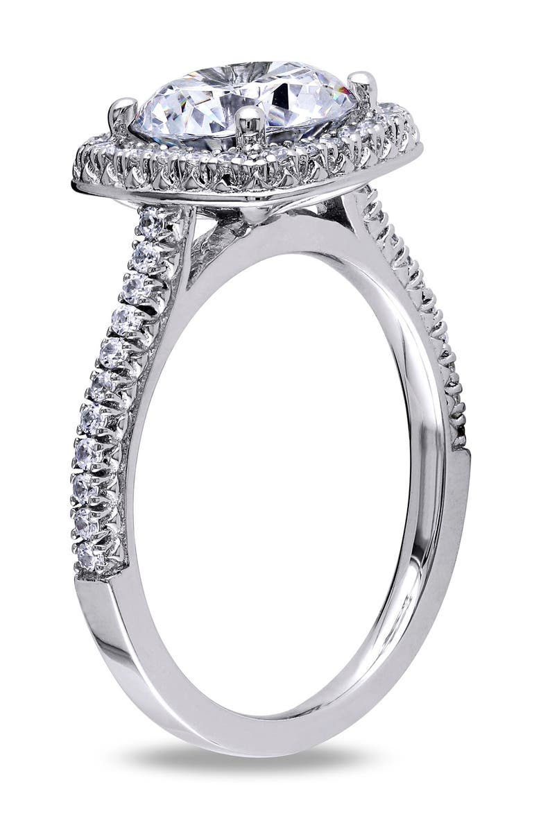 DELMAR Sterling Silver CZ Cushion Halo Ring, Alternate, color,