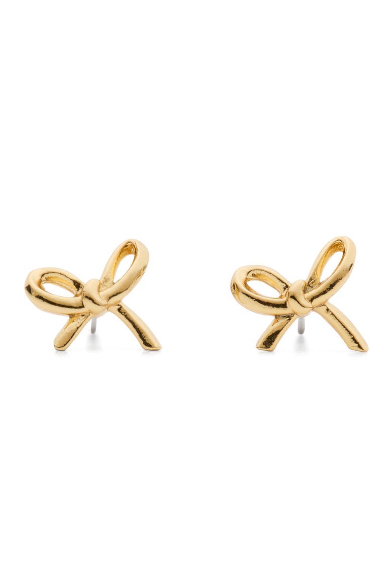 mini bow stud earrings, Main, color, GOLD