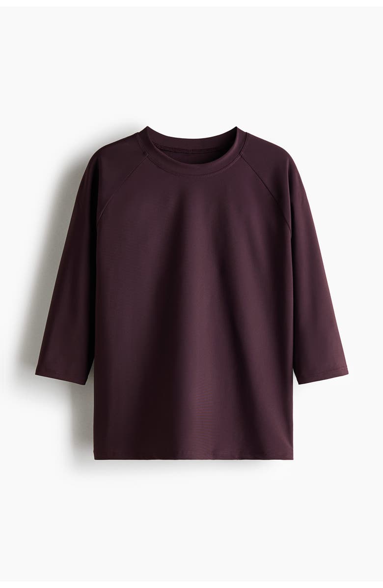 H&M Upf 50 Sports Swim Top, Main, color, Eggplant Purple
