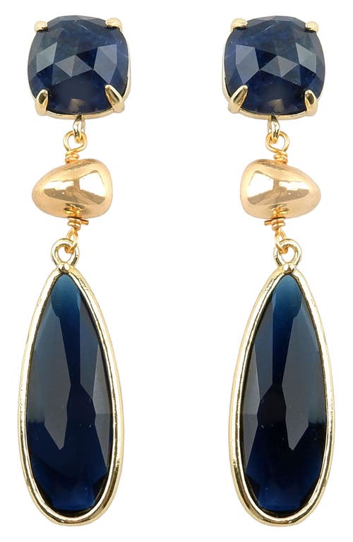 Panacea Stone Teardrop Earrings in Blue 