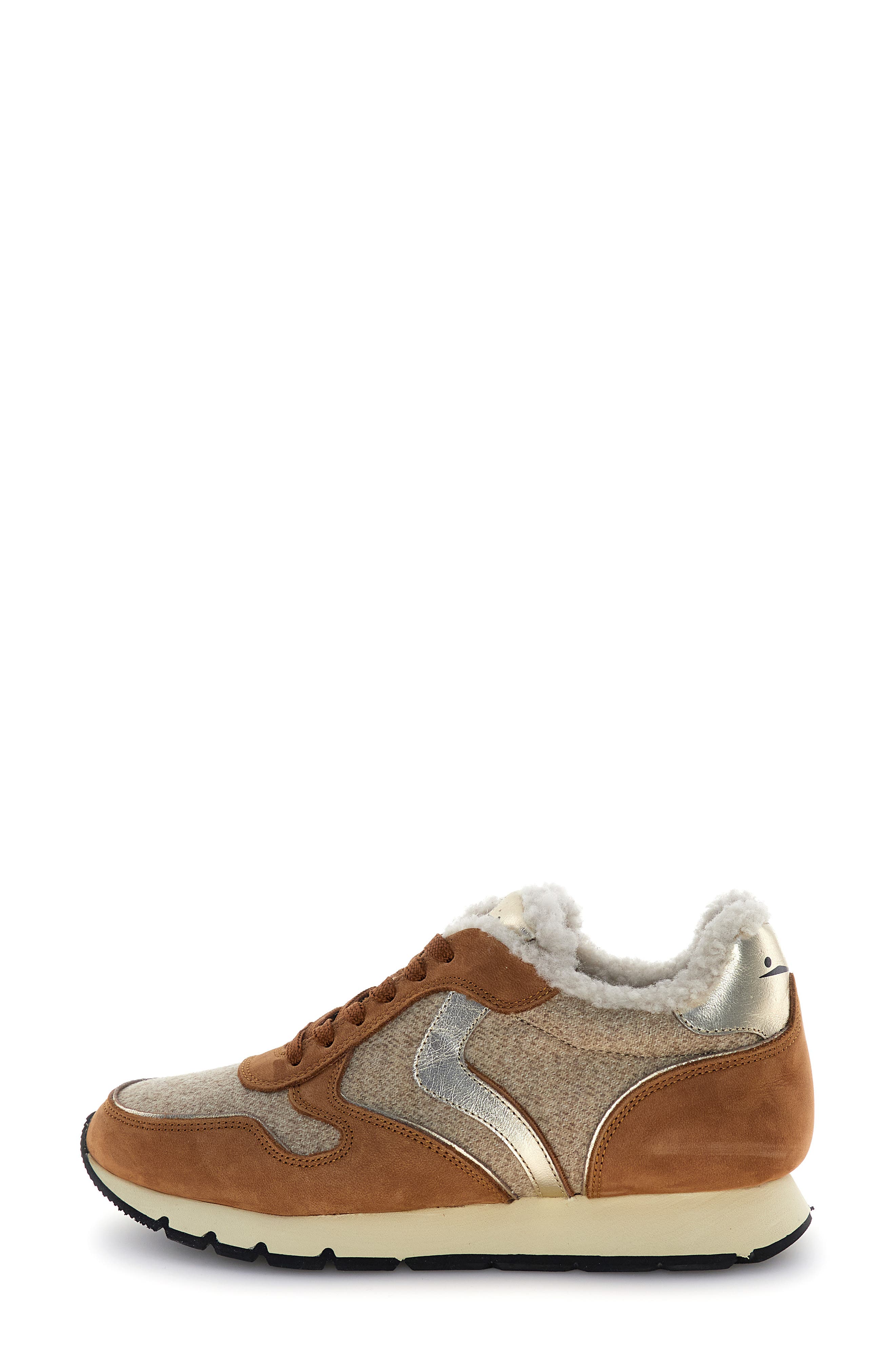Julia Genuine Shearling Sneaker, Alternate, color, BROWN BEIGE