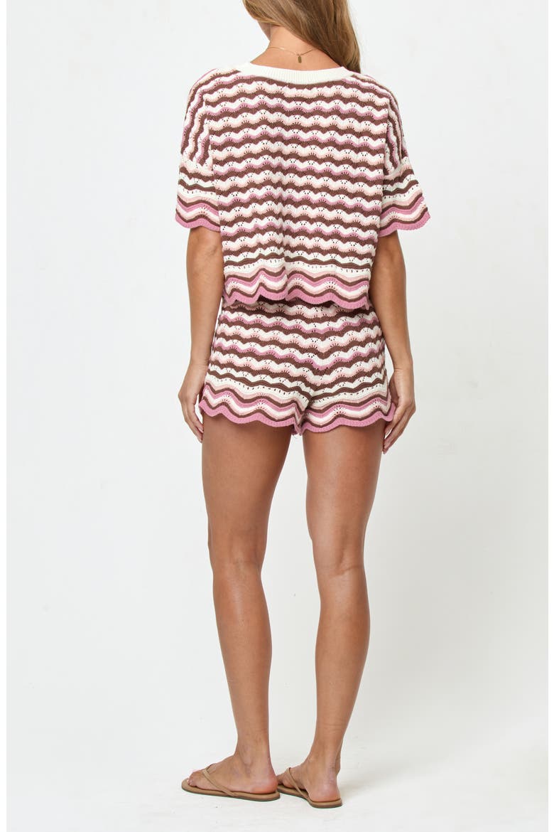 Sun Chaser Stripe Cotton Cover-Up Shorts, Alternate, color, NEAPOLITAN