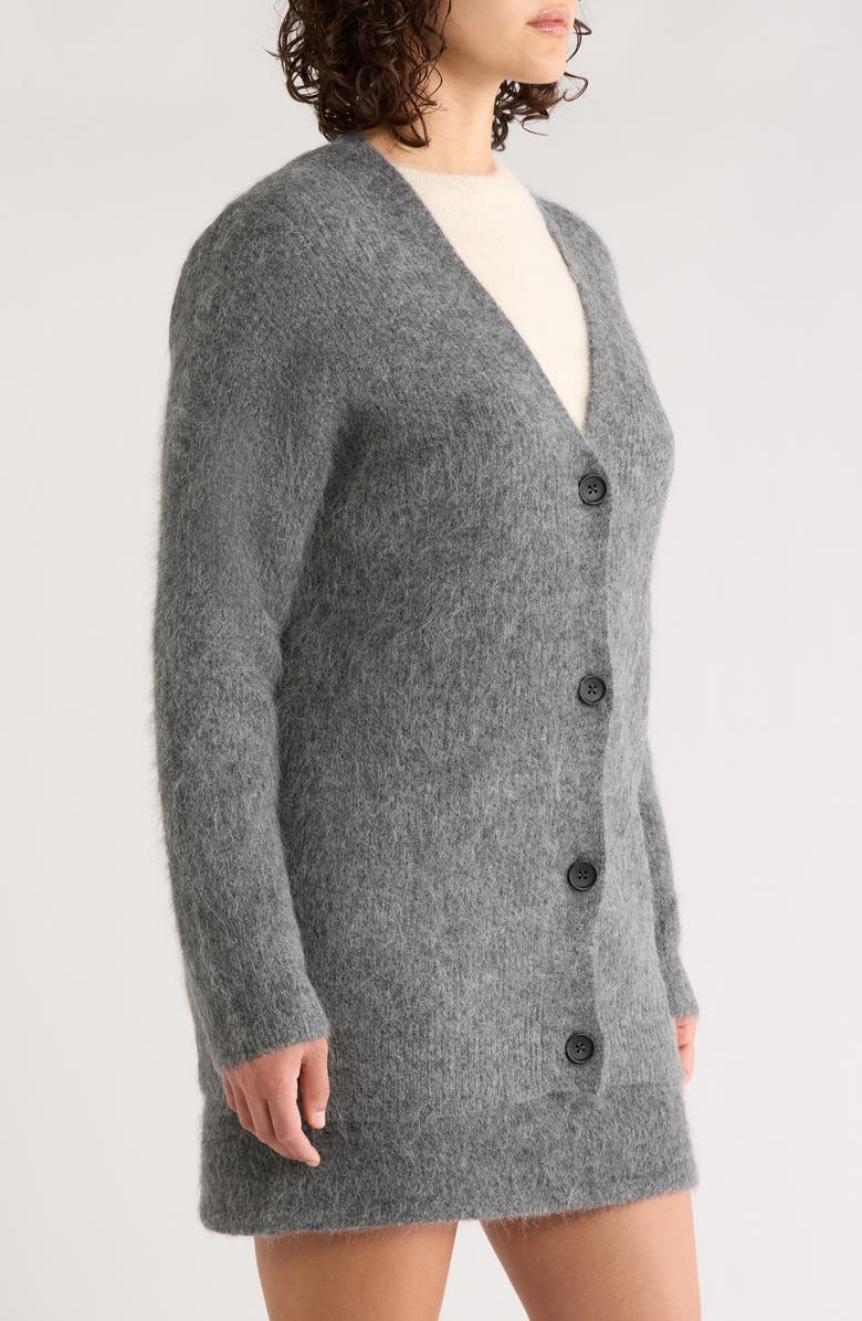 Marine Layer Suri Oversize Alpaca Blend Cardigan, Alternate, color, Charcoal