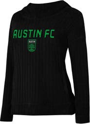 CONCEPTS SPORT Women's Concepts Sport  Black Austin FC Linger Long Sleeve Hooded Top