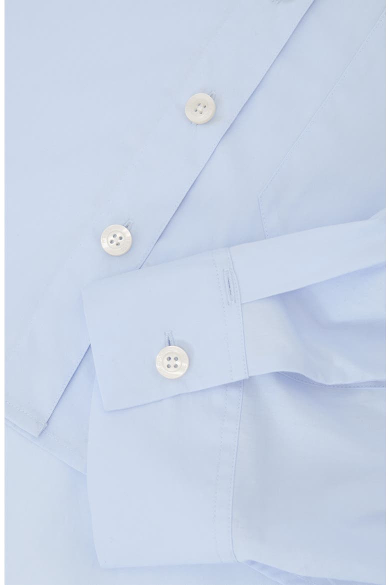 Solenge Boxy Cotton Button-Up Shirt, Alternate, color, BLUE