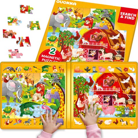 60 Pieces Magnetic Puzzles for Toddlers