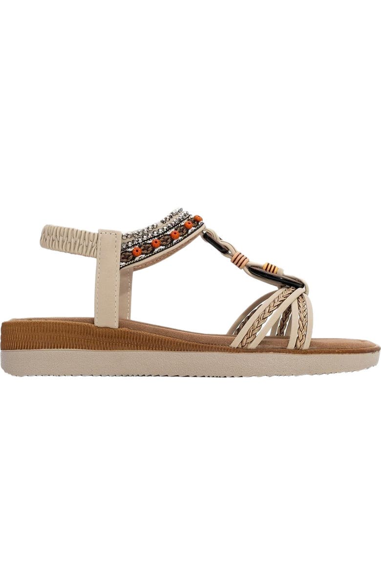 Prologue Shoes CHER Braided Strap Sandal, Alternate, color, Beige Faux Leather