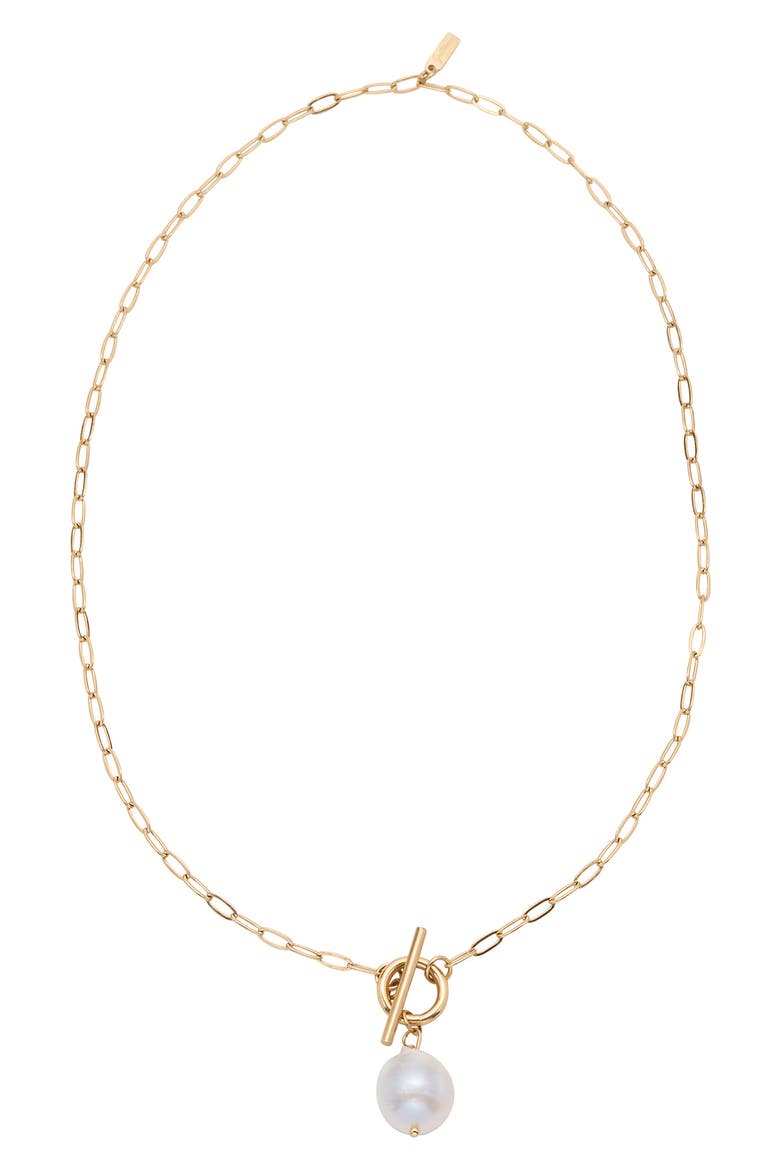 Baroque Freshwater Pearl Pendant Necklace, Main, color, WHITE