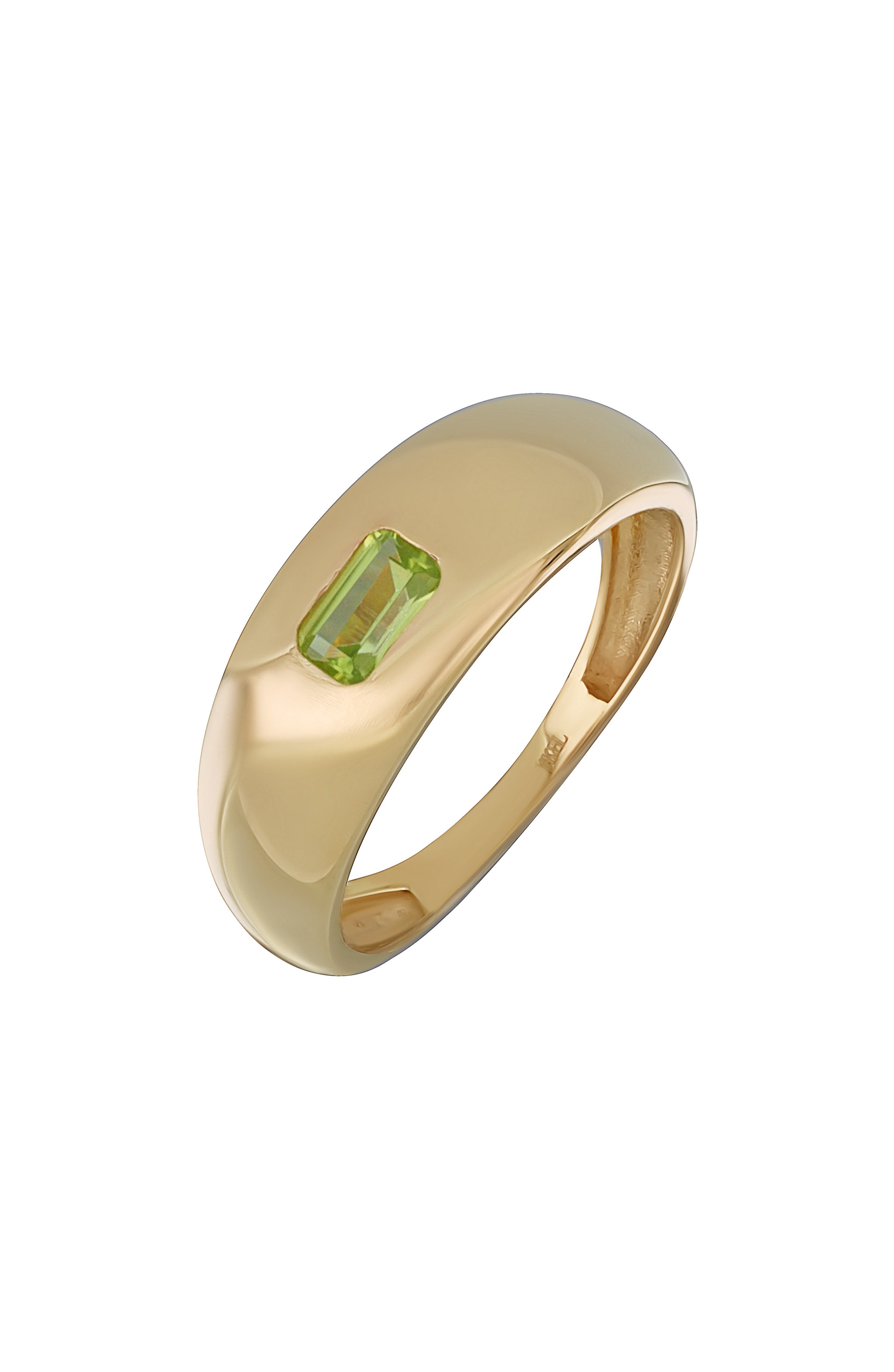 14k Gold Peridot Band Ring