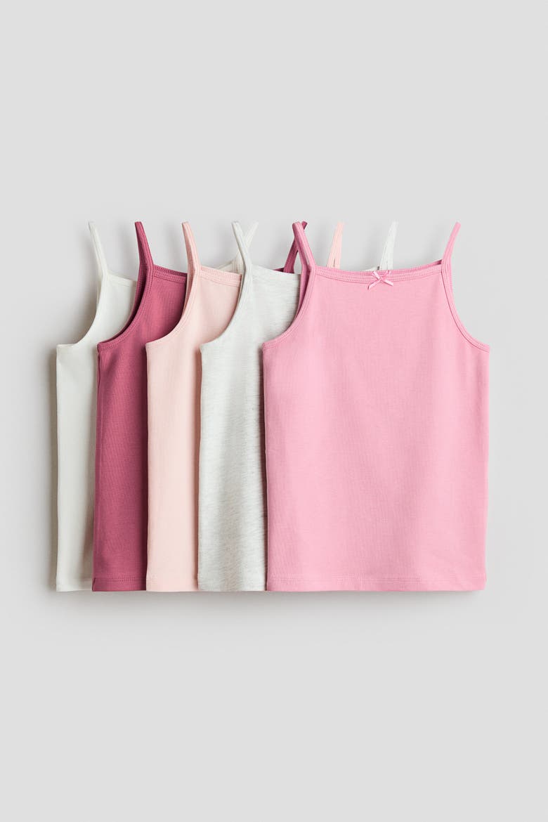 5-Pack Cotton Tank Tops, Alternate, color, Pink/green