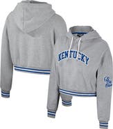 THE WILD COLLECTIVE Women's The Wild Collective Heather Gray Kentucky Wildcats Cropped Shimmer Pullover Hoodie