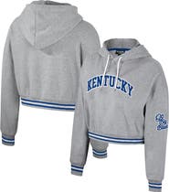 THE WILD COLLECTIVE Women's The Wild Collective Heather Gray Kentucky Wildcats Cropped Shimmer Pullover Hoodie