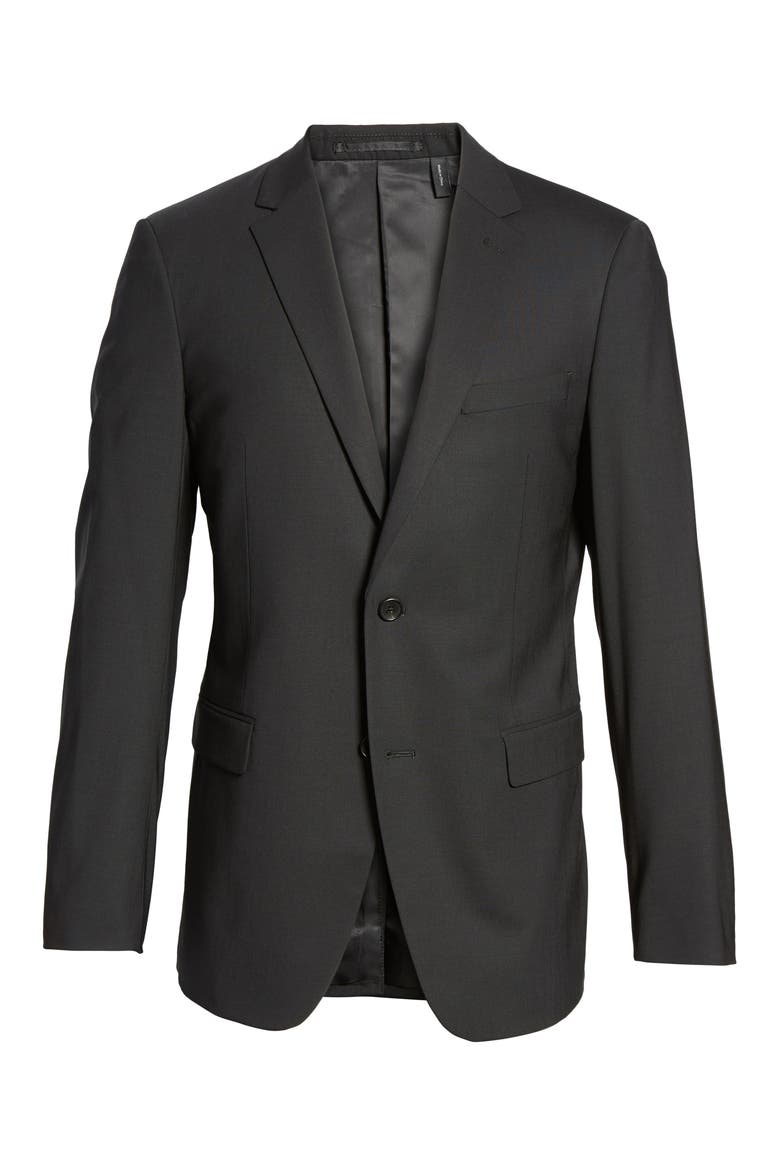 'Wellar New Tailor' Trim Fit Wool Blend Sport Coat, Alternate, color, BLACK