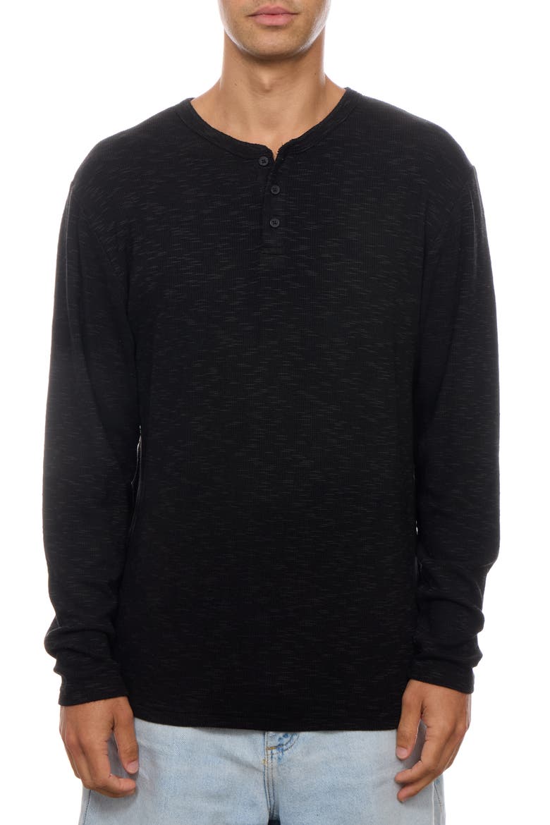 Slub Thermal Henley, Main, color, BLACK