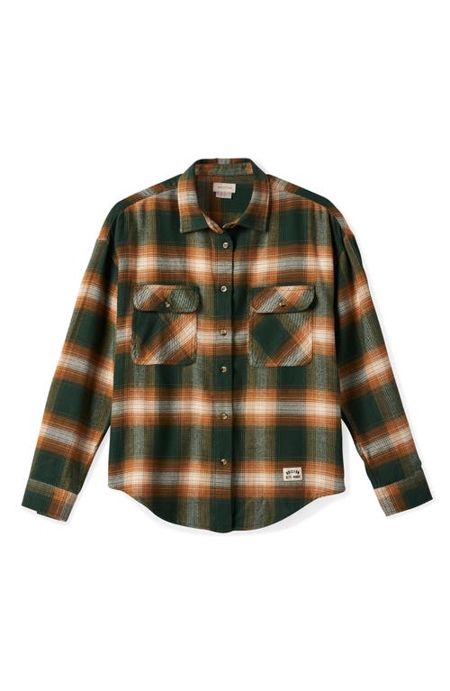 Brixton Bowery Plaid Flannel Button-up Shirt In Multi