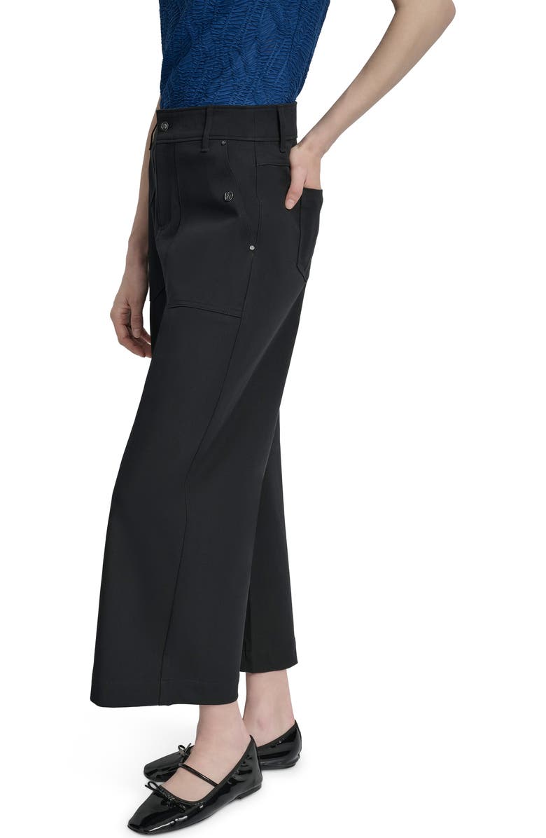 DKNY Button Pocket Crop Wide Leg Pants, Alternate, color, 