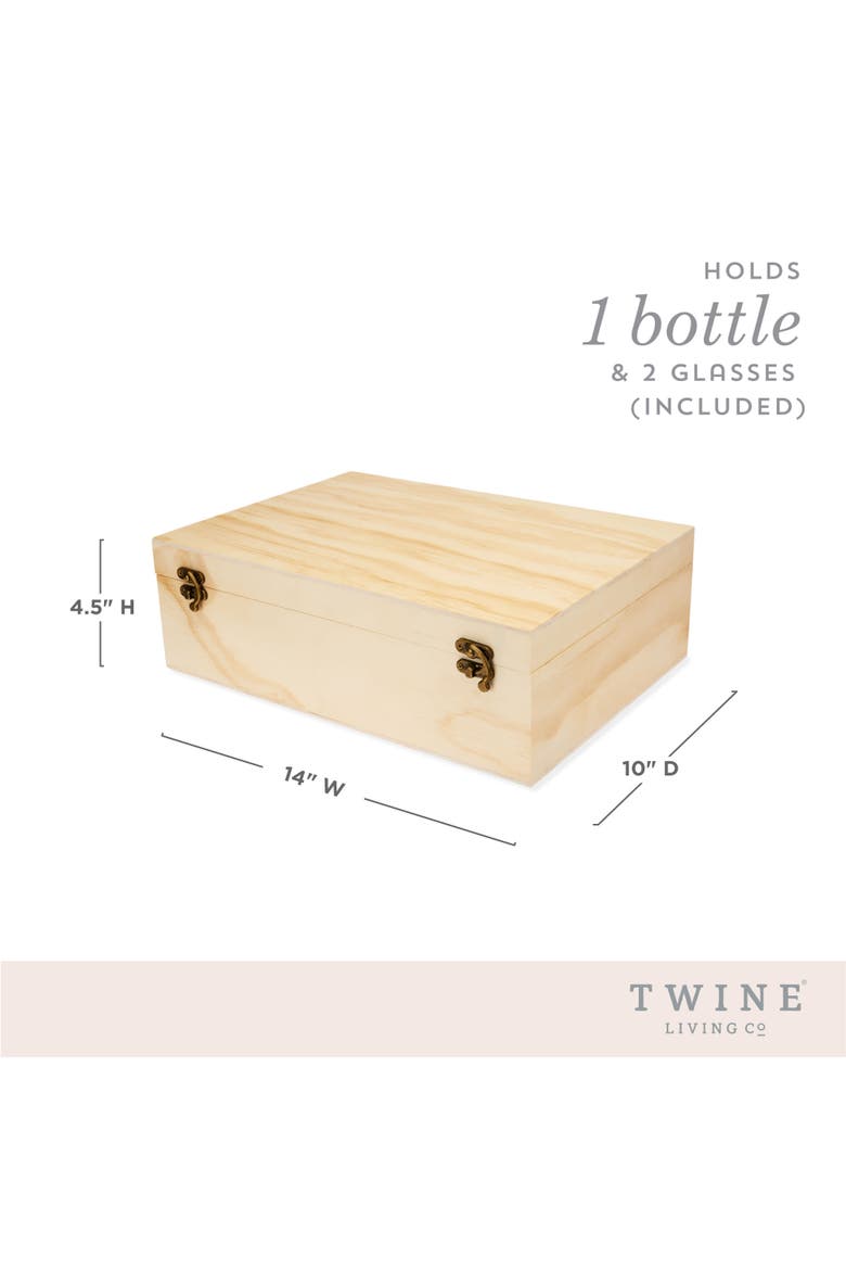 Celebrate Wood Champagne Box and Flutes Set, Alternate, color, Brown