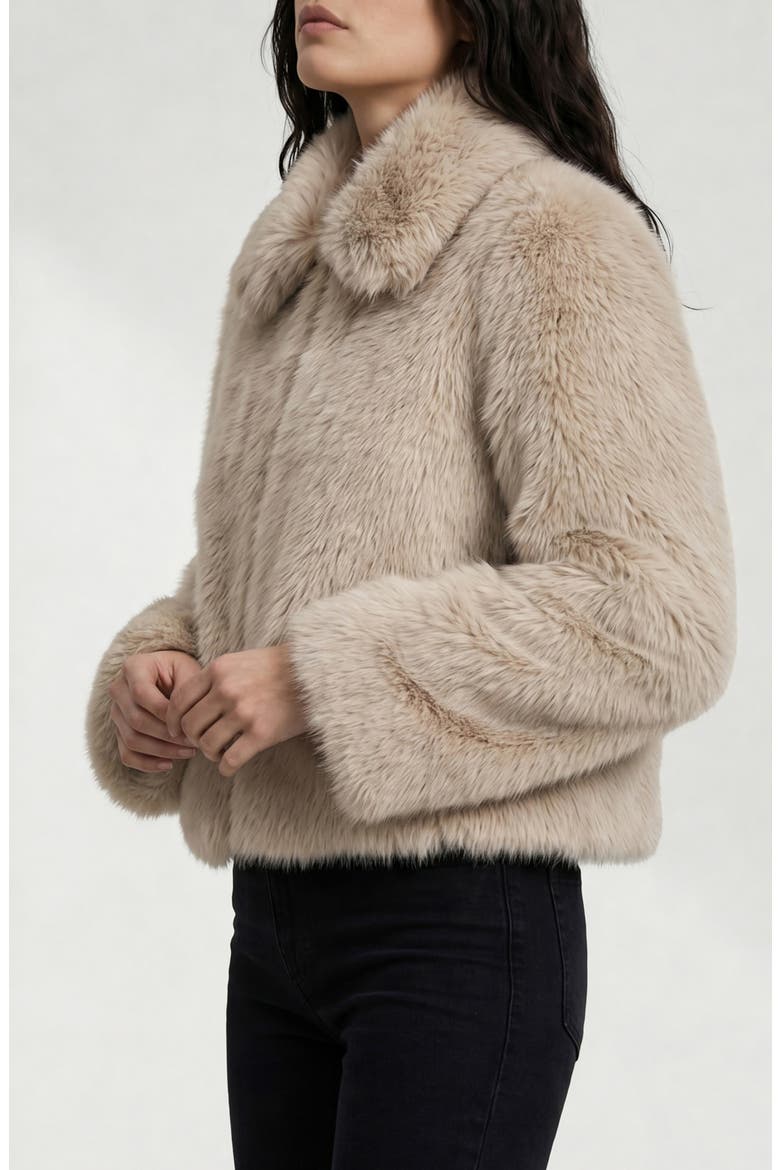 Juliet Faux Fur Jacket, Alternate, color, BEIGE