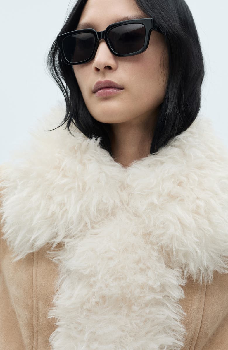 MANGO Faux Shearling Coat, Alternate, color, 