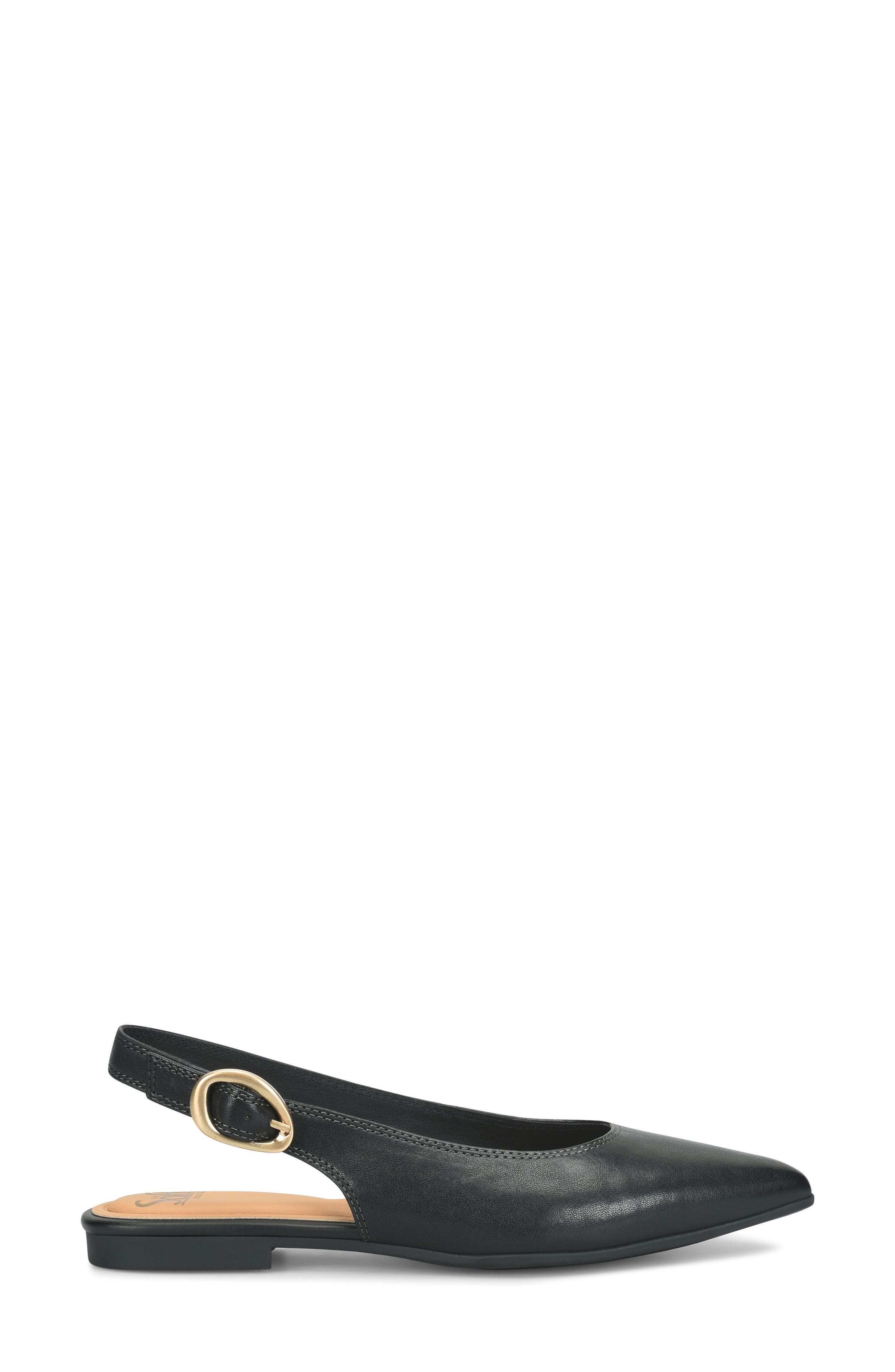 Marcella Slingback Pointed Toe Flat, Alternate, color, BLACK