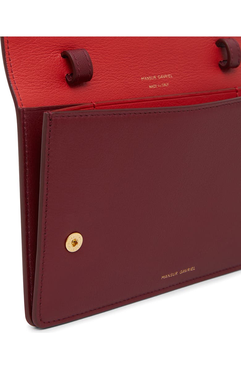 Mansur Gavriel Leather Crossbody Wallet, Alternate, color, Claret