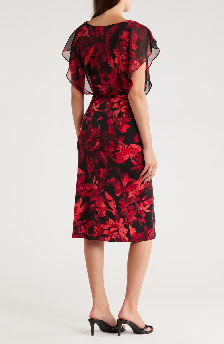 Connected Apparel Chiffon Midi Dress, Alternate, color, 