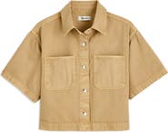 Madewell Boxy Crop Button-Up Shirt in Airy Denim