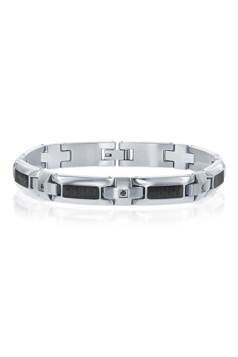 Two-Tone Cross Link Bracelet, Main, color, SILVER
