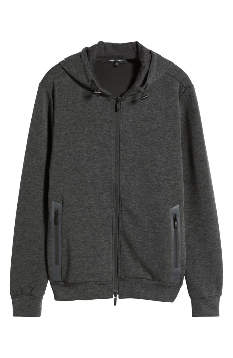 Robert Barakett Croydon Stretch Scuba Full Zip Hoodie, Alternate, color, Charcoal