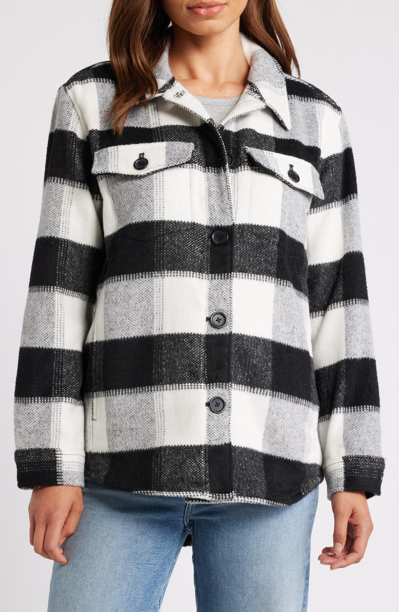 Caslon<sup>®</sup> Plaid Brushed Flannel Shacket, Alternate, color,