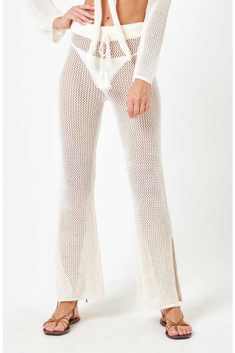 Los Cabos Open Stitch Cover-Up Sweater Pants, Main, color, CREAM
