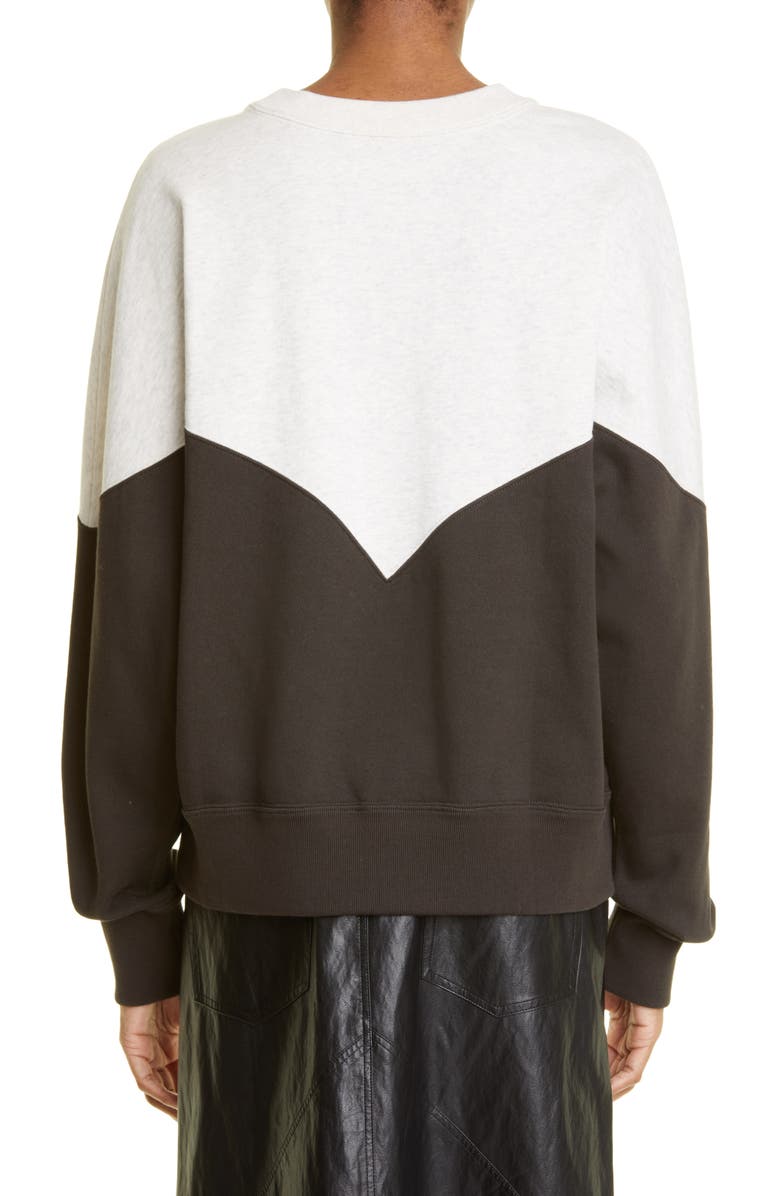 Isabel Marant Étoile Houston Colorblock Cotton Blend Logo Sweatshirt, Alternate, color,