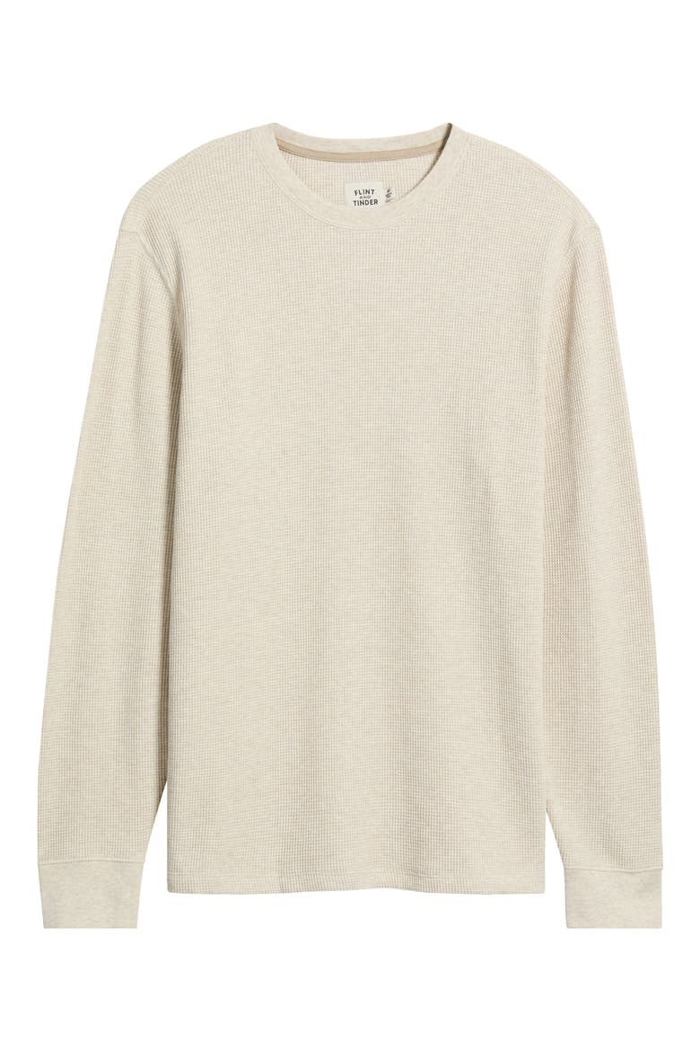 Waffle Thermal Crewneck T-Shirt, Alternate, color, OATMEAL HEATHER