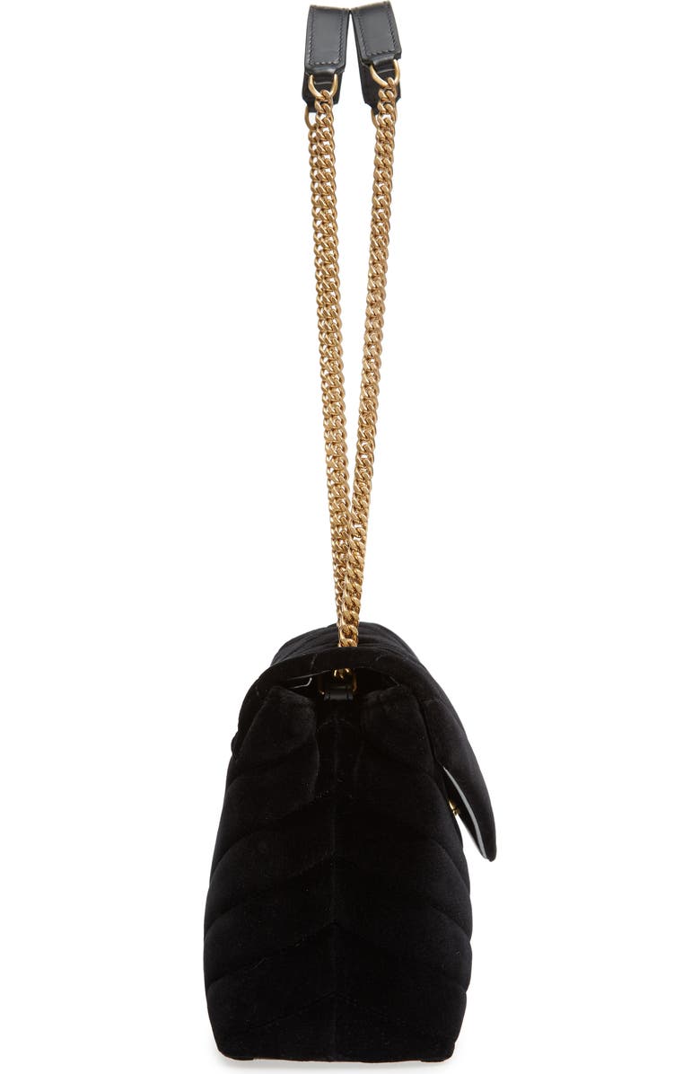 Saint Laurent Small Loulou Velvet Shoulder Bag, Alternate, color,