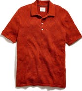Billy Reid Diamond Stitch Polo Sweater