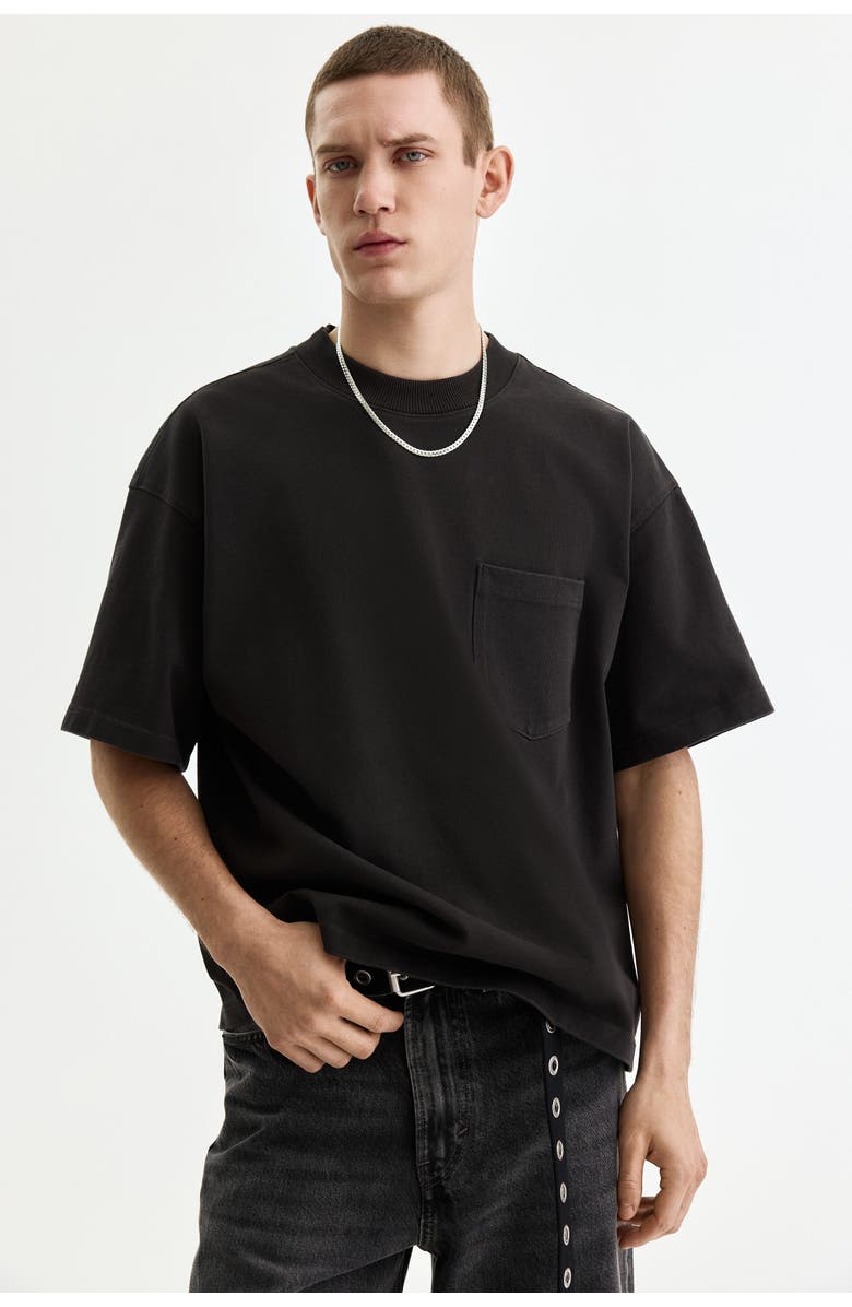 H&M Oversized Fit Printed T-shirt, Alternate, color, Black