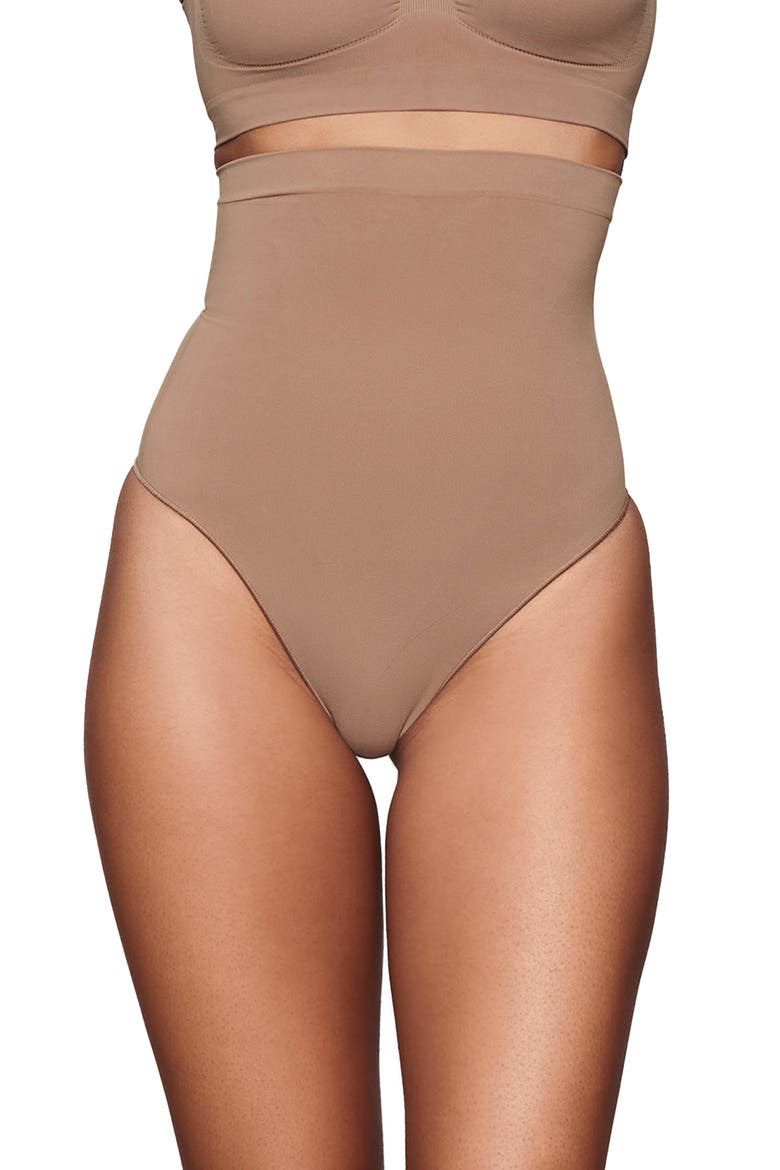 Seamless Sculpt High Waist Thong, Main, color, SIENNA
