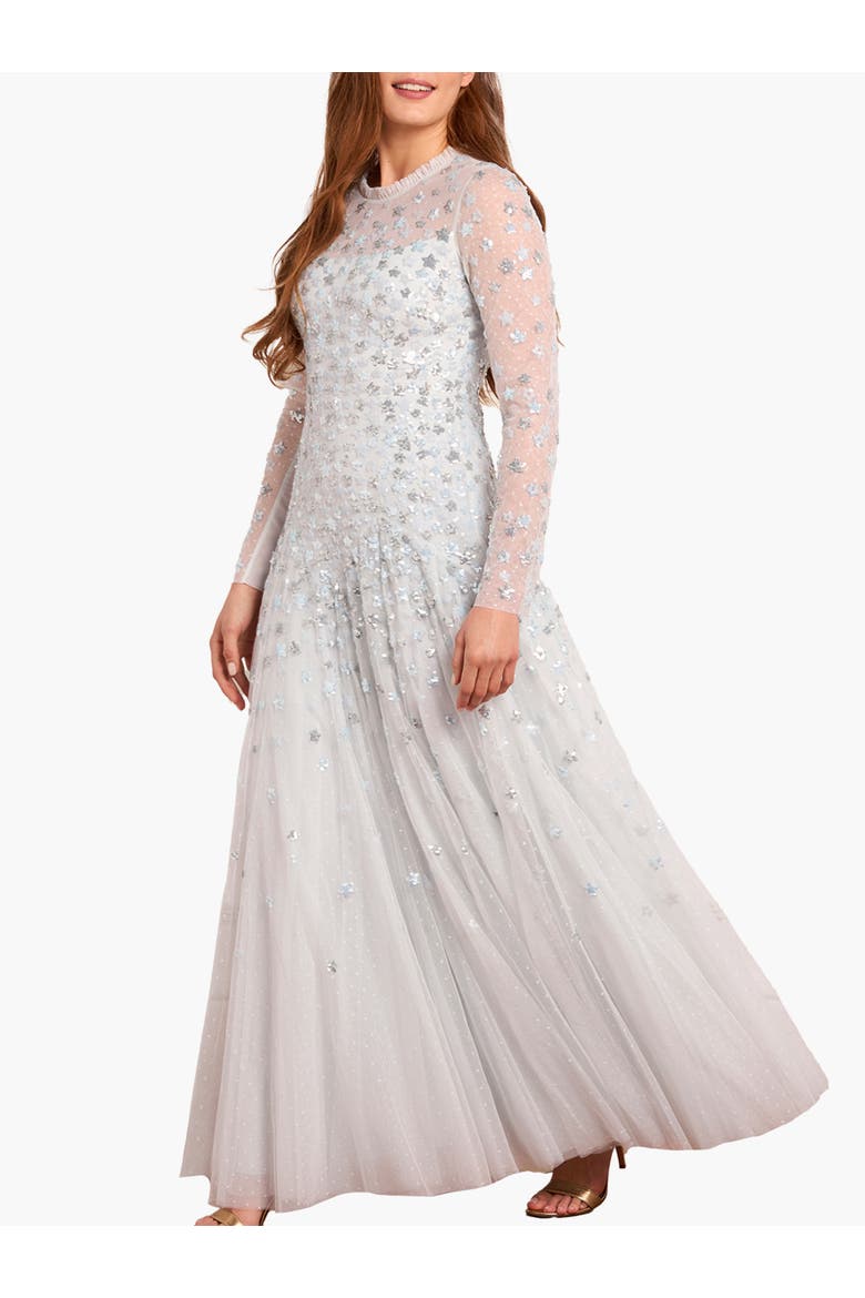 Starry Nights Round Neck Gown, Alternate, color, Ice Blue