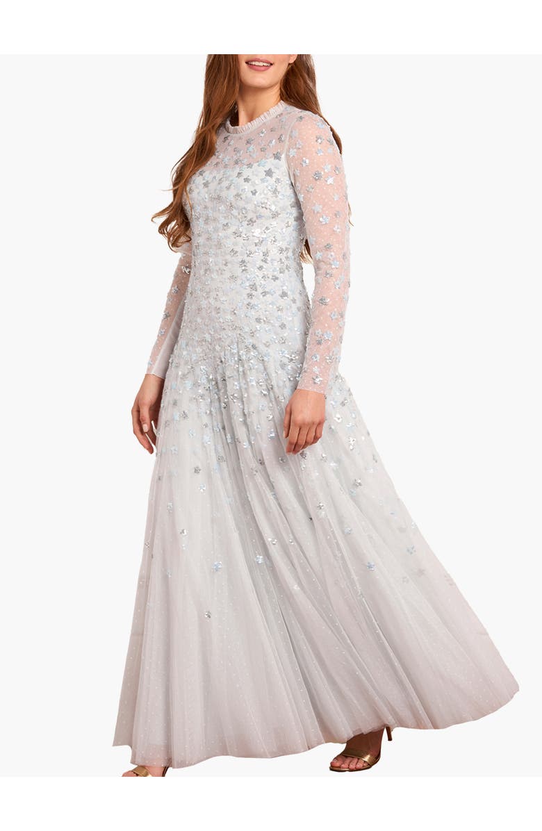 Needle & Thread Starry Nights Round Neck Gown, Main, color, Ice Blue